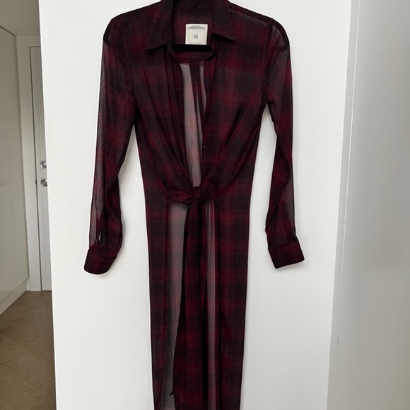 Zara Sheer Plaid Tunic - Picture 3 of 4